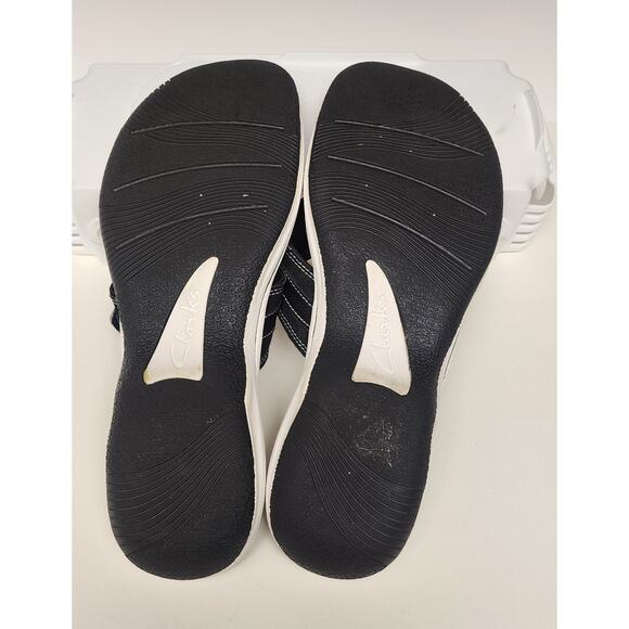 CLARKS Cloudsteppers Breeze Sea Sandal Flip Flops Thong Black SIZE 11M - Picture 7 of 9